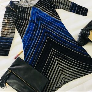 Soma Lounge Black Blue Chevron Dress - Size XS